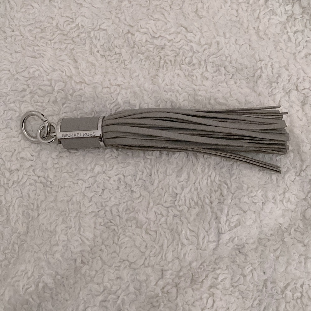 Michael Kors leather tassel keychain